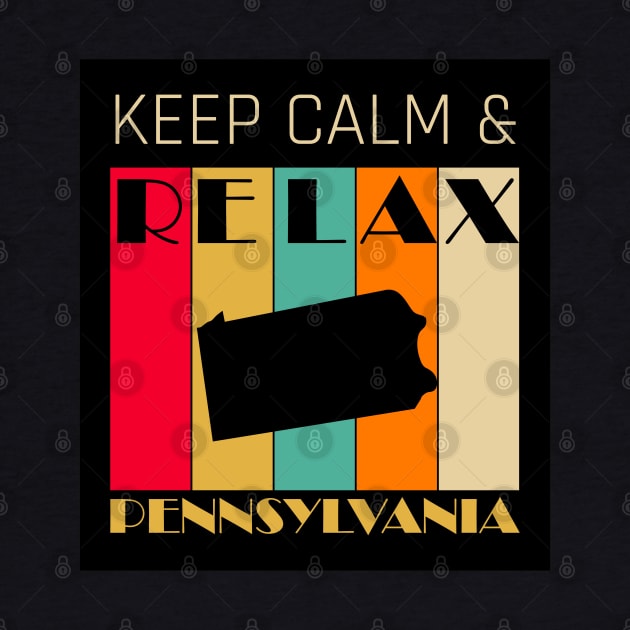 PENNSYLVANIA - US STATE MAP - KEEP CALM & RELAX by LisaLiza